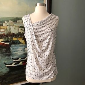 **2/$20** Ivanka Trump Blouse - cream and black geometric